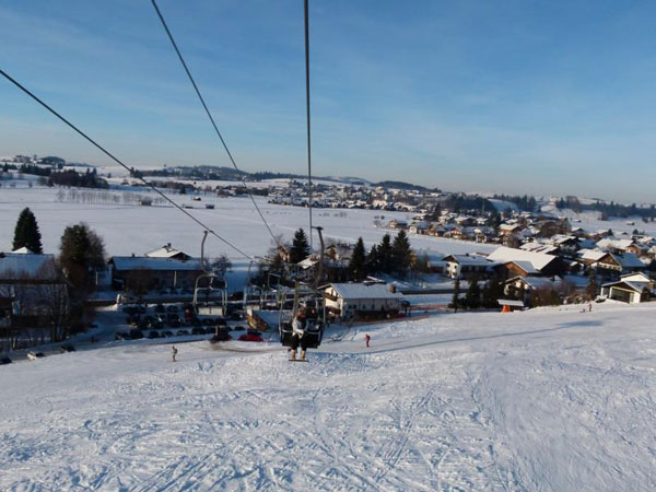 Buchenberg double chairlift in Winter